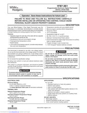 White Rodgers 1F87-361 Installation And Operation Instructions Manual