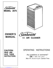 Sunbeam 2575 Owner's Manual