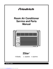 Friedrich ZStar ZQ07B10 Service And Parts Manual