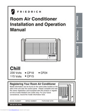 Friedrich Chill CP15 Installation And Operation Manual