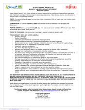 Fujitsu Halcyon HFI Systems Warranty Statement