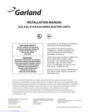 Garland E18 series Installation Manual