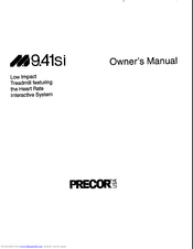 Precor M9.41si Owner's Manual
