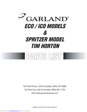 Garland SPRITZER Parts List