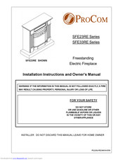 Procom SFE23RE Series Installation Instructions And Owner's Manual