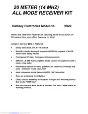 Ramsey Electronics HR20 User Manual