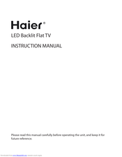 haier Backlit Instruction Manual