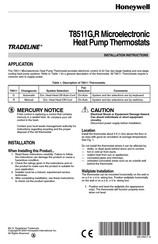 Honeywell Tradeline T8511G Installation Instructions Manual