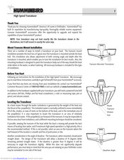 Humminbird transducer Manual
