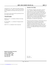 Remote Processing Coorporation RPC-320 User Manual