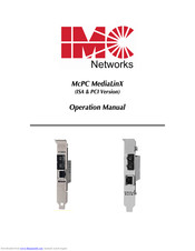 IMC Networks McPC MediaLinX Operation Manual