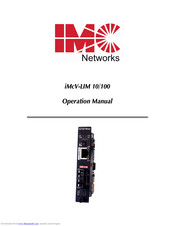 IMC Networks iMcV-LIM 10/100 Operation Manual
