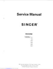 Singer 1669U 101 Service Manual