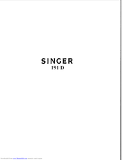 Singer 191D - Service Manual
