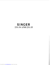 Singer 231-34 Instructions For Using Manual