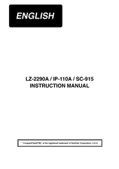 JUKI LZ-2290A/IP-110A/SC-915 Instruction Manual