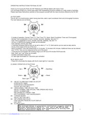 Robic SC-587 Operating Instructions Manual