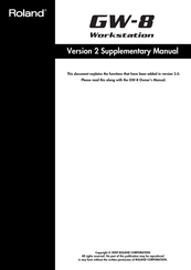 Roland Workstation GW-8 Supplementary Manual
