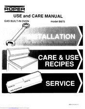 Roper B875 Use And Care Manual
