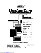 Roper FGP335Y Use And Care Manual