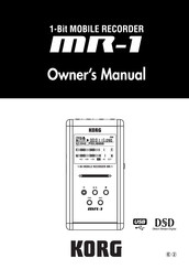 Korg MR-1 Owner's Manual