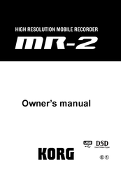 Korg mr-2 Owner's Manual