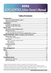 Korg Kontrol Editor Owner's Manual