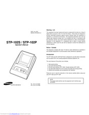 Samsung STP-102P Operator's Manual