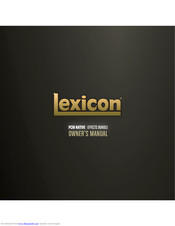 Lexicon PCM NATIVE EFFECTS BUNDLE Owner's Manual