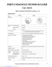 Seiko 5J32A Parts Catalogue /Technical Manual