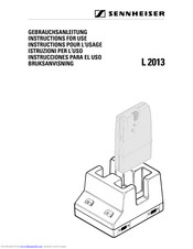 Sennheiser l2013 Instructions For Use Manual