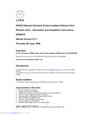 Linn KINOS+DSP Installation And Setup Instructions