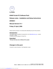 Linn KINIK SP059V1 Installation And Setup Instructions