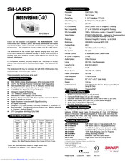 Sharp XG-C40XU-S - Notevision XGA LCD Projector User Manual