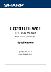 Sharp LQ201U1LW01 Specifications