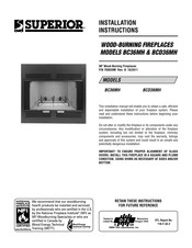 Superior BCD36MH Installation Instructions Manual
