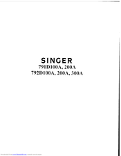 Singer 792D200A Service Manual