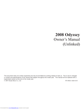 Honda 2008 Odyssey Owner's Manual