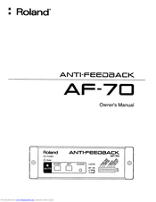 Roland AF-70 Owner's Manual