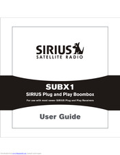 Sirius Satellite Radio SUBX1 User Manual