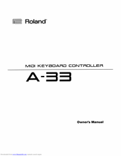 Roland A-33 Owner's Manual