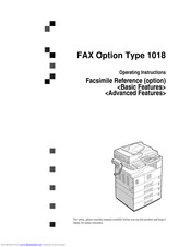 Savin 1018 Facsimile Reference Manual