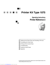 Savin 1075 Printer Reference