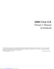 Honda 2008 Civic GX Owner's Manual