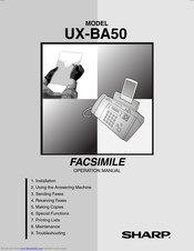 Sharp UX-BA50 Operation Manual