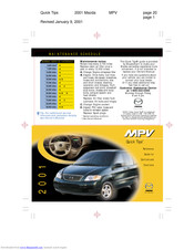 Mazda 2001 MPV Quick Tips