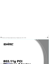 2Wire 802.11g PCI Card Wireless Adapter Installation Manual