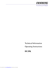 Meinberg FUNKUHREN DU35K Operating Instructions Manual