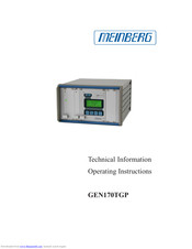Meinberg GEN170TGP Operating Instructions Manual