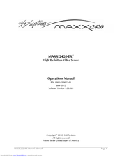 360 Systems MAXX-2420-EX Operation Manual